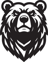 bear mascot silhouette vector art illustration