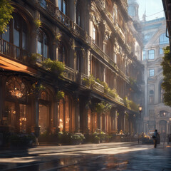 Fototapeta premium 幻想的な風景街並み