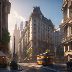 幻想的な風景街並み