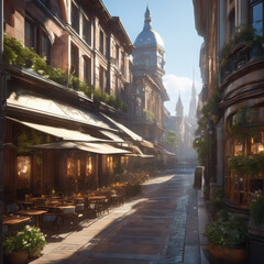 幻想的な風景街並み