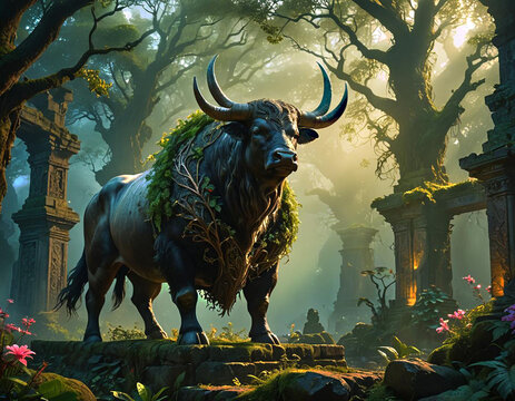 Taurus 3D Zodiac symbol earth element