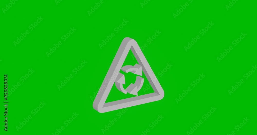 Poster animation of rotation of a white roundabout sign with shadow. simple and complex rotation. seamless 