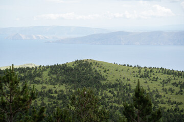 The mountain meadows of the Croatian mountains on a cloudy day.
