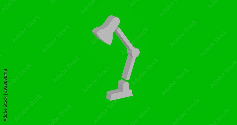 Poster animation of rotation of a white table lamp symbol with shadow. simple and complex rotation. seamles