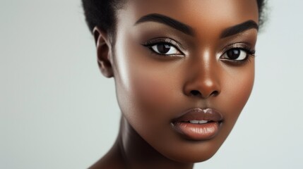 Fototapeta premium Woman wearing sophisticated brown makeup