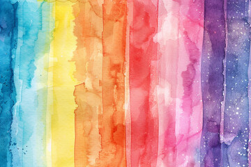 Abstract Watercolor Rainbow Stripes
