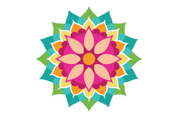 Colorful mandala in hand drawn style