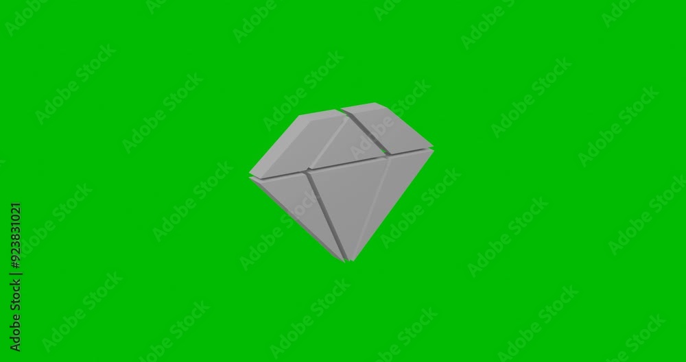 Poster animation of rotation of a white diamond symbol with shadow. simple and complex rotation. seamless l