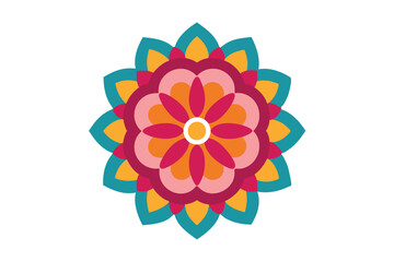 Colorful mandala in hand drawn style