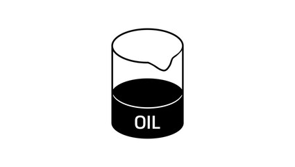oil quality, oil in flask,  black isolated silhouette