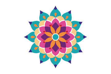 Colorful mandala in hand drawn style