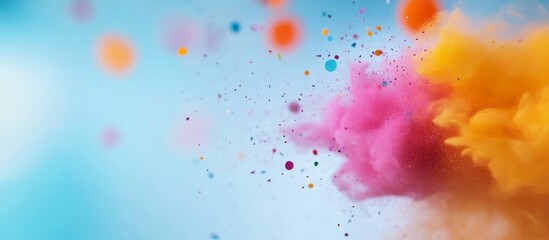 Obraz premium Colorful confetti particles on a white background