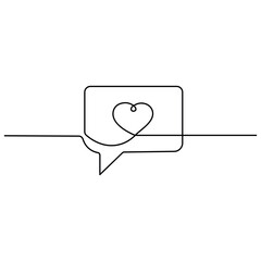 Message  single line art, continuous one line drawing of  Isolated outline vector art 
