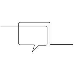 Message  single line art, continuous one line drawing of  Isolated outline vector art 
