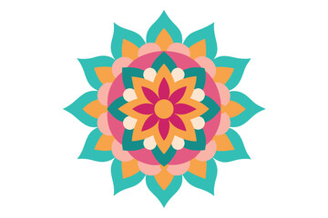 Colorful mandala in hand drawn style