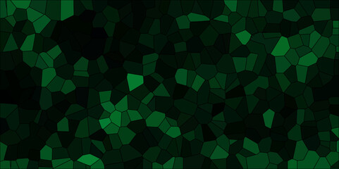 Hexagonal dark mosaic cement stone concrete tile wall texture background. Dark jade stone background with rock pattern, macro. Texture of abstract backdrop with black Strock lines. Multicolor Broke