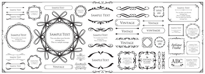 ハロウィンのフレームデザイン。レトロフレーム。アンティークフレームデザイン。