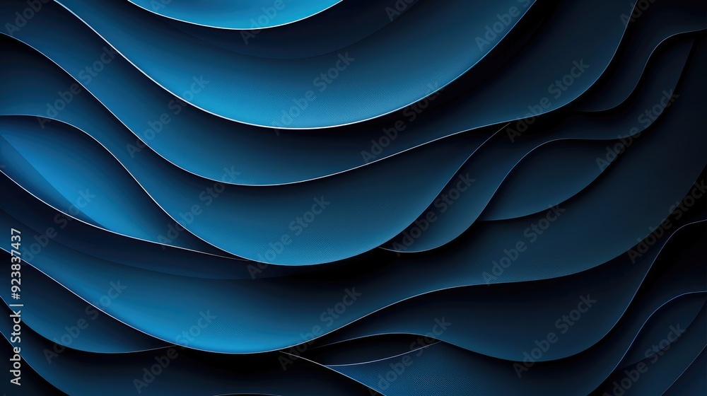 Aufkleber chic blue and black background with smooth gradients for design, banner template, white space in the