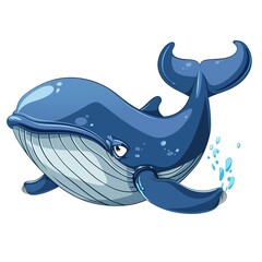 Naklejka premium blue whale Guilt emotion fantasy animal cartoon isolated whitebackground