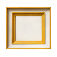 simple white square framed by a yellow rectangle. The square is clean and unadorned, while the rectangle's edges are sharp and distinct.