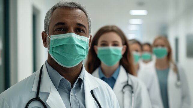 The doctors in protective masks