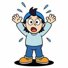 A man hands up art vector illustration