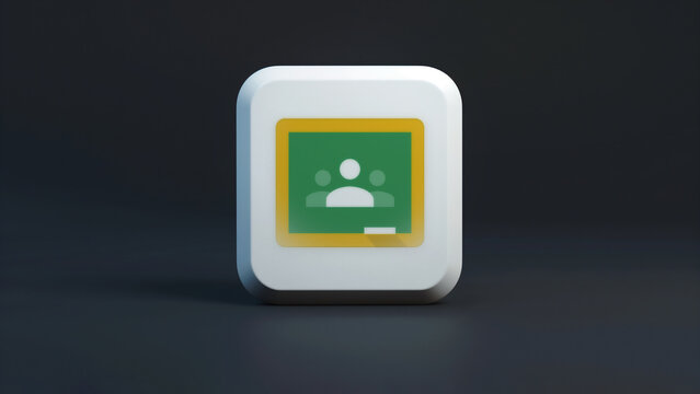 Google Classroom app 3d icon on a dark background