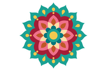 Colorful mandala in hand drawn style