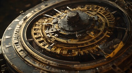 Fototapeta premium Antique Sundial Mechanism with Tactile Pantograph and Typewriter Inspired Input Panel