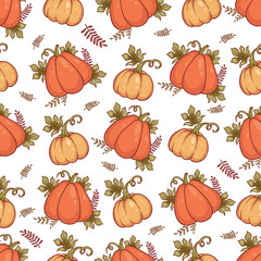 Autumn Seamless pattern Pumpkin