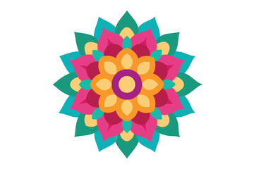 Colorful mandala in hand drawn style