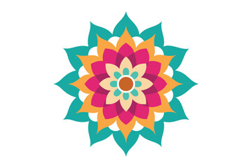 Colorful mandala in hand drawn style