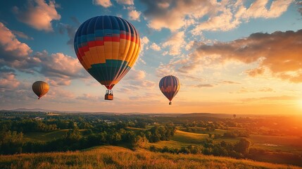 Fototapeta premium Go on a hot air balloon ride