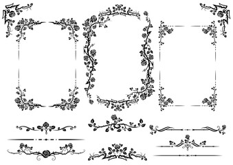 Elegant roses floral elements