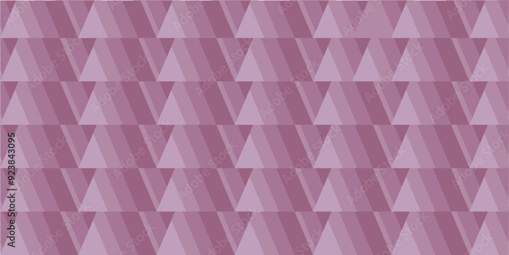 Poster The background design is in the form of a repeating arrangement of triangular geometric fields in violet tones which gives a dimensional impression