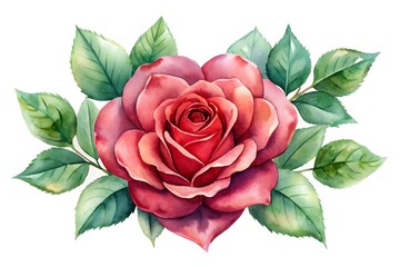 Rose flower watercolor isolated on white background. Vector illustration