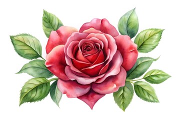 Rose flower watercolor isolated on white background. Vector illustration