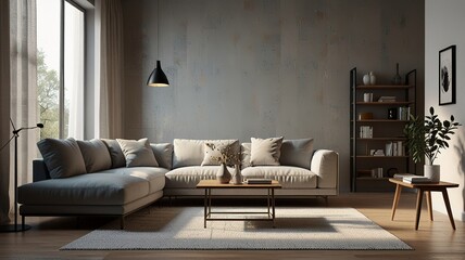 Modern Interior With Bright Wall, Living room, Bed room, kitchen, House Plants