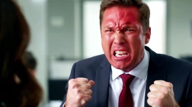 undone work Angry businessman Mad unhappy feeling annoyed turning red face rage. Angry businessman having problems screaming. Male frustrated about work, manager coworkers, an employee in office 4k