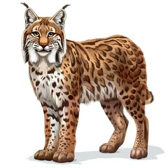 Fototapeta premium Bobcat Earth animal cartoon isolated whitebackground