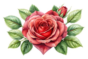 Rose flower watercolor isolated on white background. Vector illustration