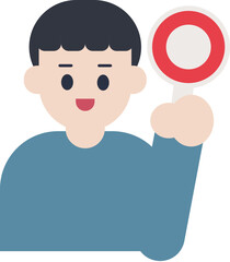 정답 팻말 사람