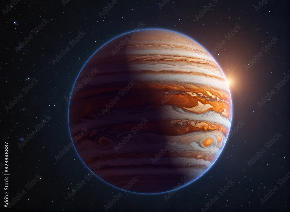 Canvas Prints detailed view of jupiter's majestic bands and subtle atmosphere in deep space