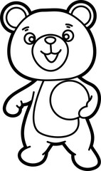 Cute bear coloring vector outline illustration