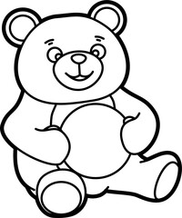 Cute bear coloring vector outline illustration