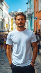Fototapeta premium White t-shirt mockup | T-shirt mockup