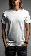 Obraz premium White t-shirt mockup | T-shirt mockup