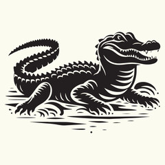 Alligator silhouette Vector Illustration Design