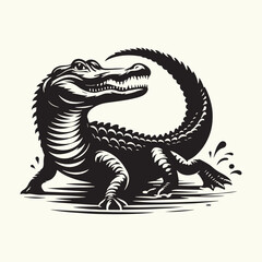 Alligator silhouette Vector Illustration Design