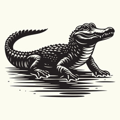 Alligator silhouette Vector Illustration Design
